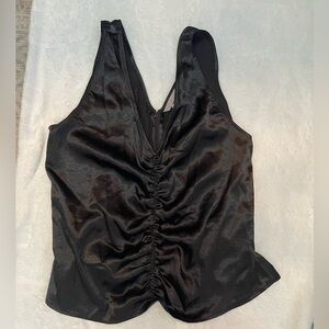Y2K H&M Black Satin Ruched Camisole Top